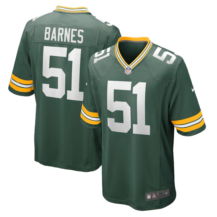Men Green Bay Packers 51 Krys Barnes Nike Green Game Player NFL Jersey